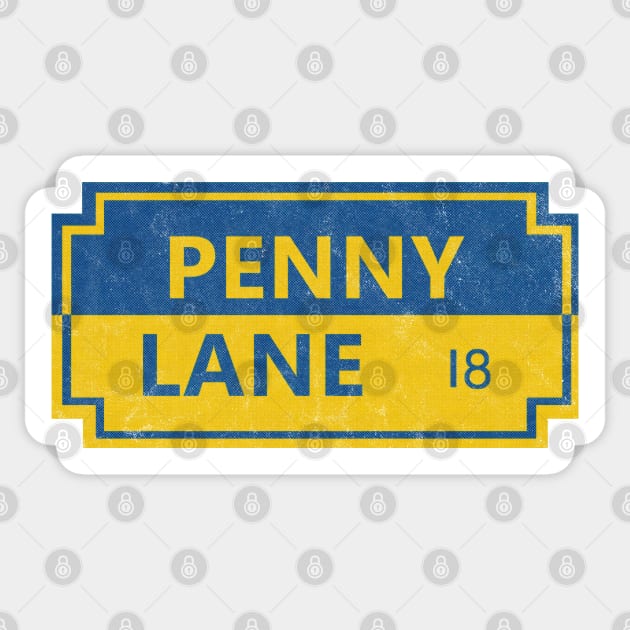 Vintage Effect Penny Lane Sticker by Giddy Grafix